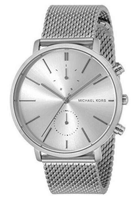 michael kors jaryn mesh silver-tone watch on wrist|Michael Kors Jaryn Silver Dial Men's Stainless Steel Mesh Watch .